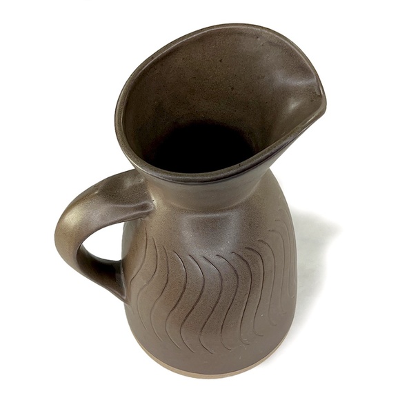 Marshall Studios Gordon Martz 1960s Indiana Stoneware Flowing Lines Pitcher - Picture 4 of 6
